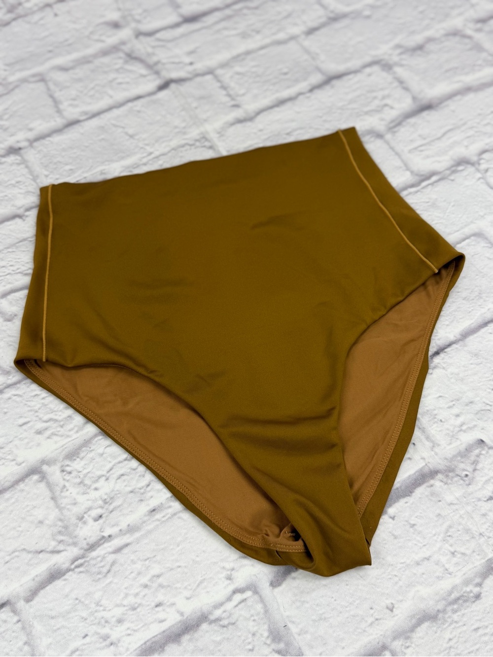 Left On Friday High Waist Bikini Brown Sz M EUC Swim Pool Beach Capsule Minimal - Picture 13 of 17